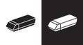 Eraser Icon Vector Illustration - Black on White and White on Black Royalty Free Stock Photo