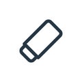 eraser icon vector from text editor concept. Thin line illustration of eraser editable stroke. eraser linear sign for use on web Royalty Free Stock Photo