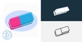 Eraser isolated icon. line, solid design element