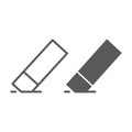 Eraser line and glyph icon