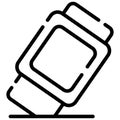 eraser line icon isolated