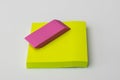 eraser and paper sticker colorful white yelow school