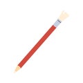 Eraser pencil with brush. Ersing tool with hard rubber pen tip and bristle for precise cleaning ink. Flat vector