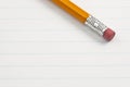 Eraser Pencil End on Note Pad Paper Royalty Free Stock Photo