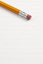 Eraser Pencil End on Note Pad Paper Royalty Free Stock Photo