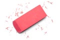 Eraser Pink Erasing Top View Royalty Free Stock Photo