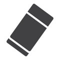 Eraser solid icon, education and school, rubber