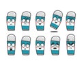 Eraser stationery cartoon character mascot set expression emoticon face