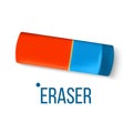 Eraser Stationery Vector. Blue Orange. Mistake Fix. Education Design. Classic Rubber Realistic Isolated Illustration Royalty Free Stock Photo