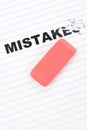Eraser and word mistakes Royalty Free Stock Photo