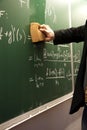 Erasing a blackboard