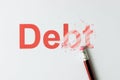 Erasing or deleting debt Royalty Free Stock Photo