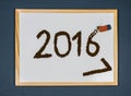 Erasing 2016, happy new year 2017 greetings card
