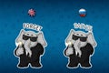 Erasing memory. In a black suit. Elephant. Big set of stickers in English and Russian languages. Vector, cartoon Royalty Free Stock Photo