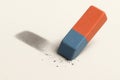 Erasing the past trace with an eraser. Space for text. Royalty Free Stock Photo