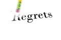 Erasing Regrets with Pencil Eraser Royalty Free Stock Photo