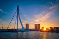 Erasmus Bridge on sunset, Rotterdam, Netherlands