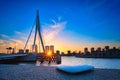 Erasmus Bridge on sunset, Rotterdam, Netherlands