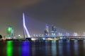 Erasmus Bridge by Night Royalty Free Stock Photo