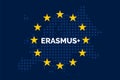 Erasmus on European union map Royalty Free Stock Photo