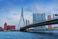 Erasmusbrug bridge in cloudy weather, Rotterdam