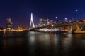 Erasmusbrug Rotterdam in the Netherlands Royalty Free Stock Photo
