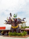 Erawan elephant and Indra god statue