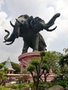 Erawan museum, three heads elephant statue, Thailand