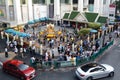 The Erawan Shrine as seen from the skytrain. Bangkok. Thailand