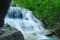 Erawan Waterfall, Kanchanaburi Thailand, natural waterfalls, beautiful green forests Royalty Free Stock Photo