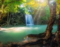 Erawan Waterfall, Kanchanaburi Thailand, natural waterfalls Royalty Free Stock Photo