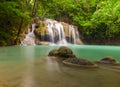 Erawan waterfall leval 2. Royalty Free Stock Photo