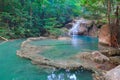 Erawan Waterfall in National Park Royalty Free Stock Photo