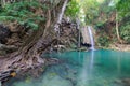 Erawan Waterfall in National Park Royalty Free Stock Photo
