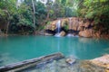 Erawan Waterfall in National Park Royalty Free Stock Photo