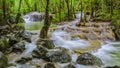 Erawan Waterfall Thailand, beautiful deep forest waterfall in Thailand Royalty Free Stock Photo