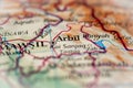 Erbil, Iraq highlighted on a world map Royalty Free Stock Photo