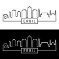 Erbil skyline. Linear style. Royalty Free Stock Photo