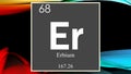 Erbium chemical element symbol on dark colored abstract background Royalty Free Stock Photo