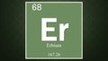 Erbium chemical element symbol on dark green abstract background Royalty Free Stock Photo