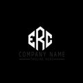 ERC letter logo design with polygon shape. ERC polygon and cube shape logo design. ERC hexagon vector logo template white and Royalty Free Stock Photo
