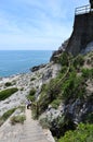 Erchie - Turista sulla scala della cava abbandonata