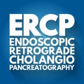 ERCP - Endoscopic Retrograde CholangioPancreatography acronym, concept background Royalty Free Stock Photo