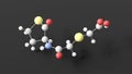 erdosteine molecular structure, mucolytic, ball and stick 3d model, structural chemical formula with colored atoms