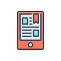 Color illustration icon for Ereader, bookmark and digital Royalty Free Stock Photo