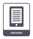ereader icon in trendy design style. ereader icon isolated on white background. ereader vector icon simple and modern flat symbol
