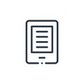 ereader icon vector from books concept. Thin line illustration of ereader editable stroke. ereader linear sign for use on web and