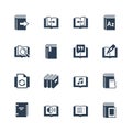 Ereader interface related icon set Royalty Free Stock Photo