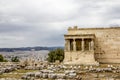 Erechteion temple on the Acropolis hill in Athens in Greece Royalty Free Stock Photo