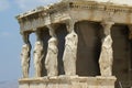 The Erechtheion in the Acropolis of Athens, Greece: the Caryatids Royalty Free Stock Photo